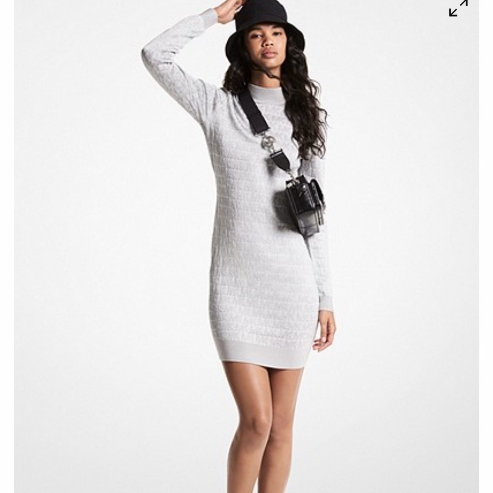 Michael Kors Silver bodycon dress.